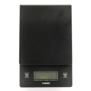 The hario drip scale is an excellent digital scale for weighing and timing brews.