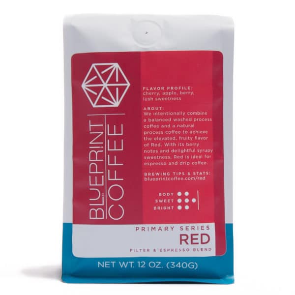 Primary Series: Red - a coffee blend from Blueprint Coffee featuring sweet, fruity notes.