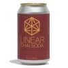 A can of Linear Chai Soda bearing a maroon label with yellow logo and product name.