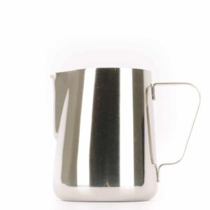 A 20-ounce milk steaming pitcher.