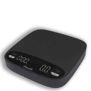 The Escali Version scale is large enough to use for espresso portafilters and practical for pour-over brewing.