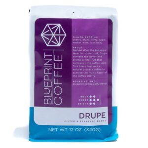 12oz bag of Drupe coffee by Blueprint.
