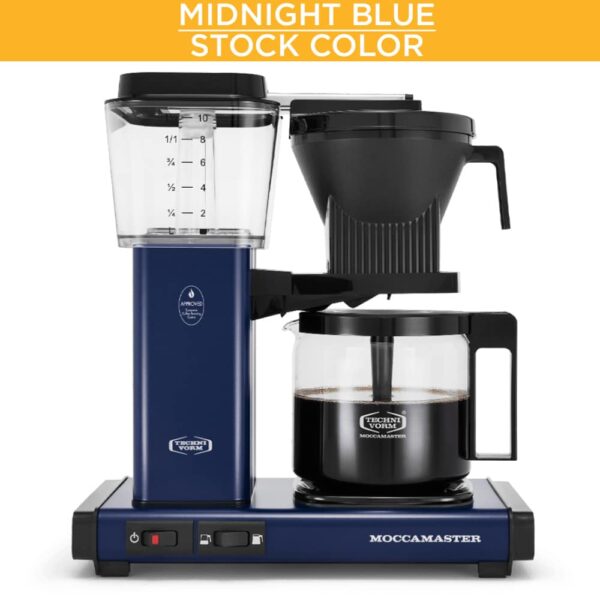 Moccamaster KBGV brewer in the color Midnight Blue.
