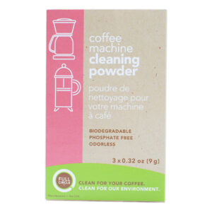 A box of cleaning powder bearing the full circle/biocaf logo on the bottom.