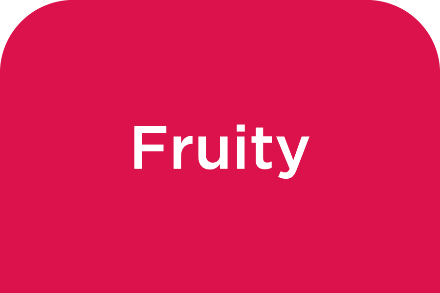 Fruity — vibrant cherry red